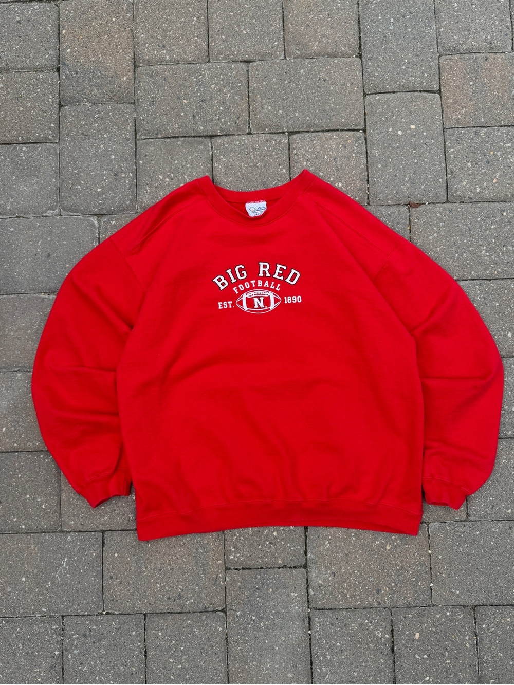 Vintage 90s Nebraska Cornhuskers Big Red Football Crewneck Sweatshirt Large